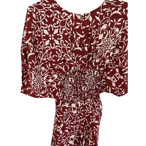 The Kooples Paris Womens 2 SILK Long Dress V Neck Flutter Sleeve Old Money Boho - Picture 5 of 10